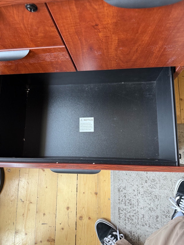 cherry finish desk with drawers - photo 5