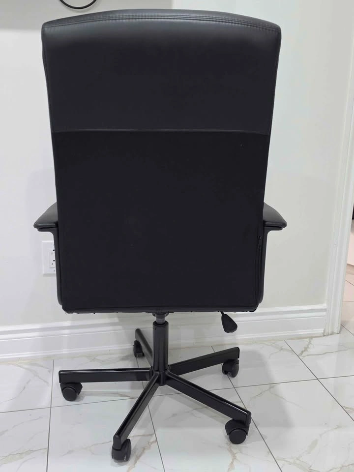 IKEA MILLBERGET Swivel Office Chair (Black Leather) – Like New - photo 4