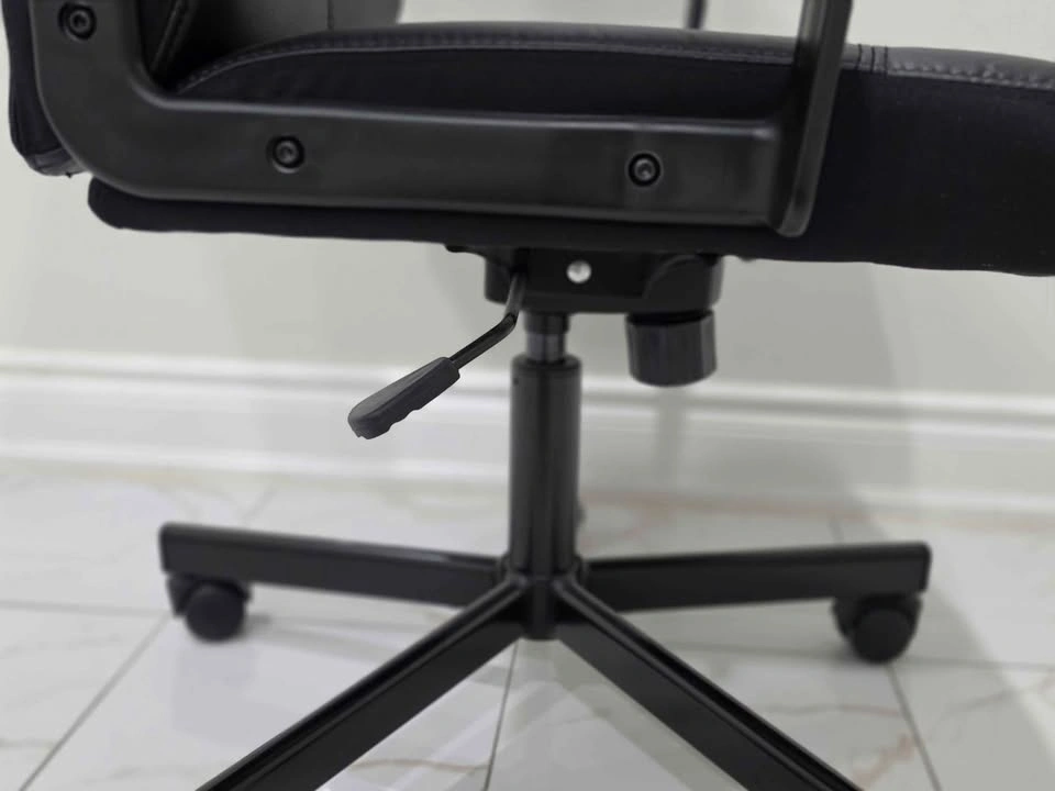 IKEA MILLBERGET Swivel Office Chair (Black Leather) – Like New - photo 5