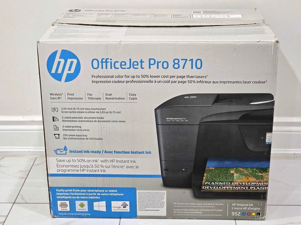 HP OfficeJet Pro 8710 All-in-One Printer w/ New Ink