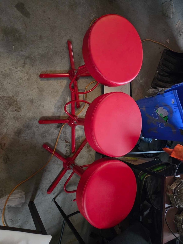 Red Leather Bar Stools