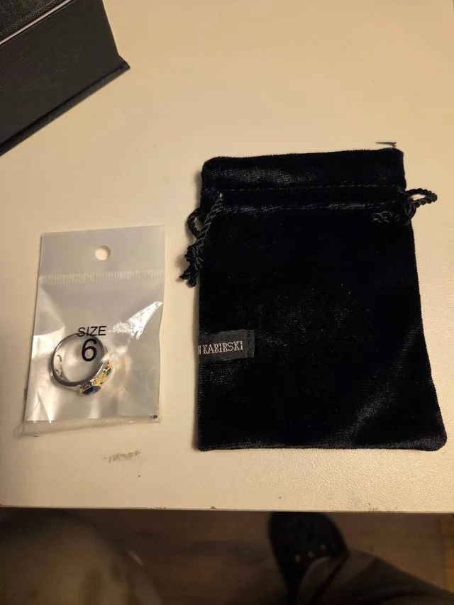 German Kabirski Jewelry Box w/ felt bag and ring - photo 4