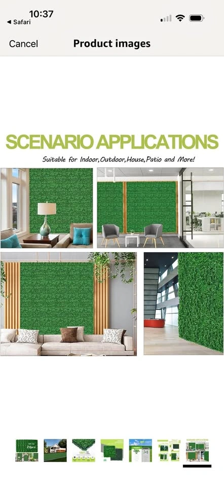 24pc 10x10" Greenery Wall Panels