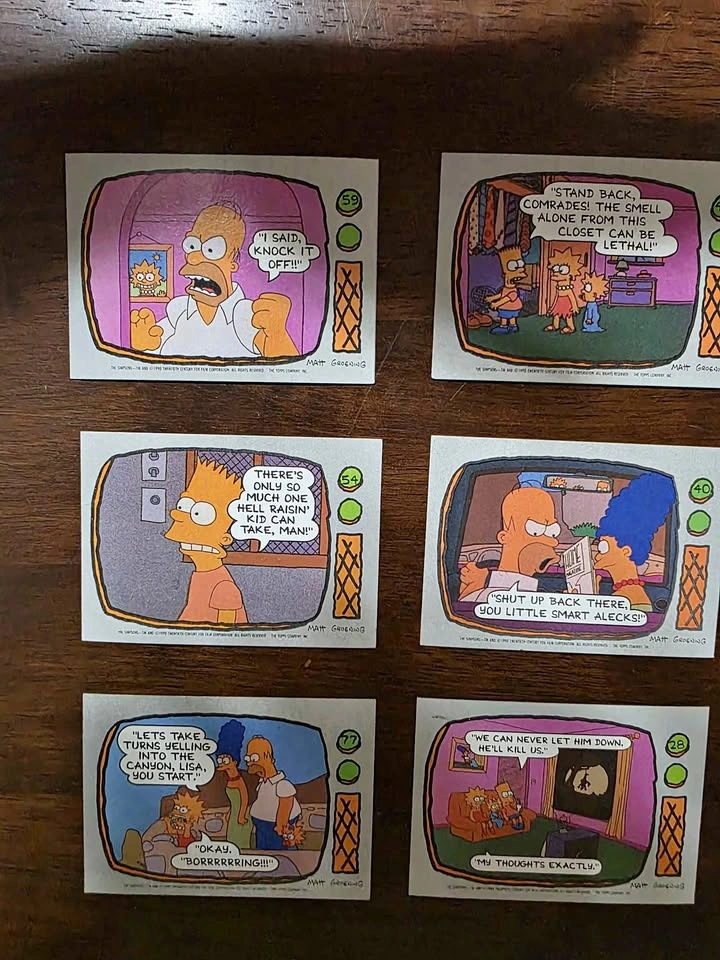 Lot of Vintage Cards The Simpsons (1990)