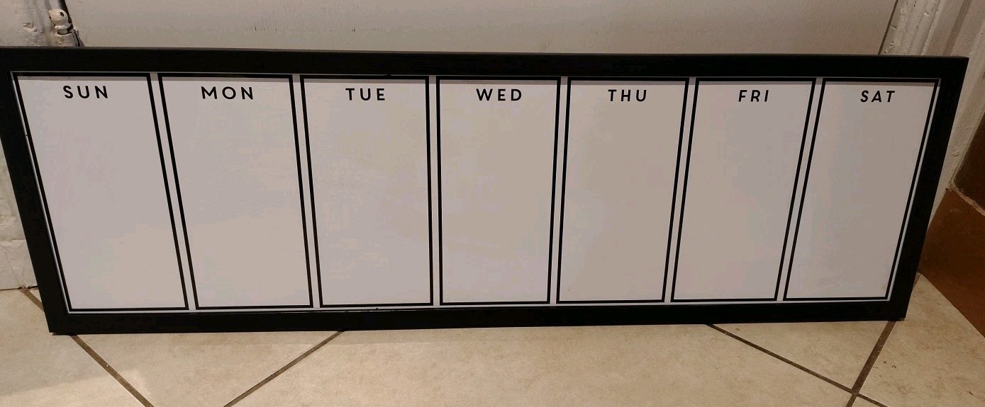 Rectangle Framed Magnetic Dry Erase Weekly Calendar - 35"x11.5"