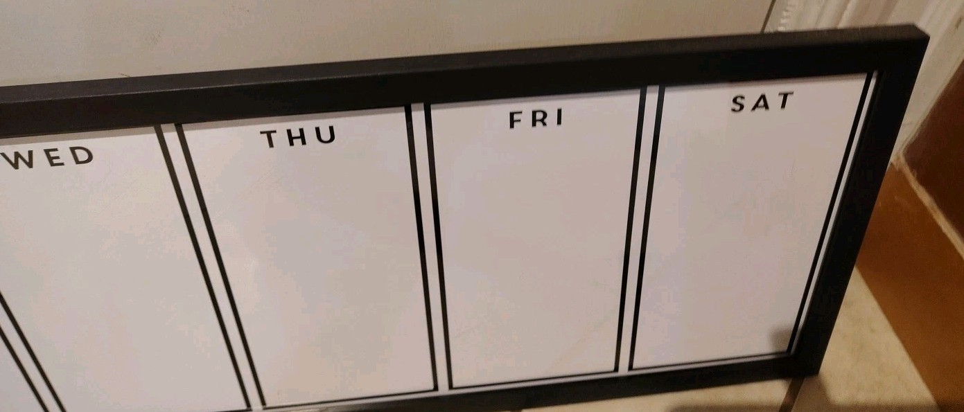 Rectangle Framed Magnetic Dry Erase Weekly Calendar - 35"x11.5" - photo 4