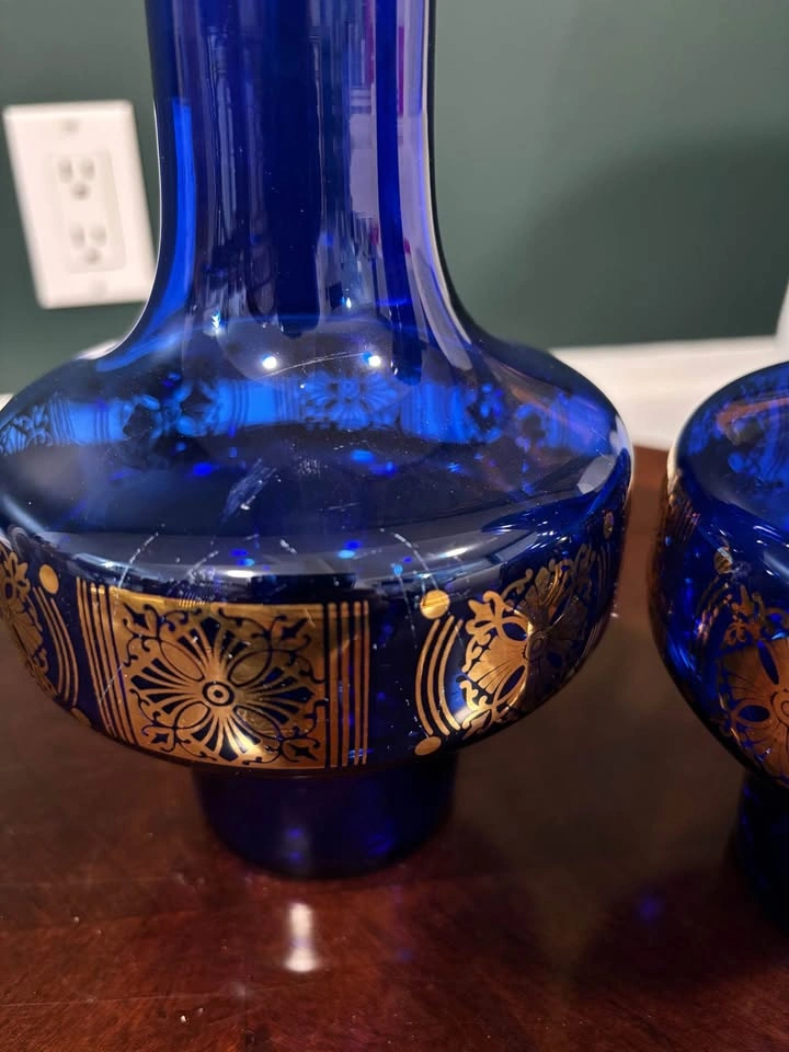 Vintage German Cobalt Blue Glass Vases - photo 5