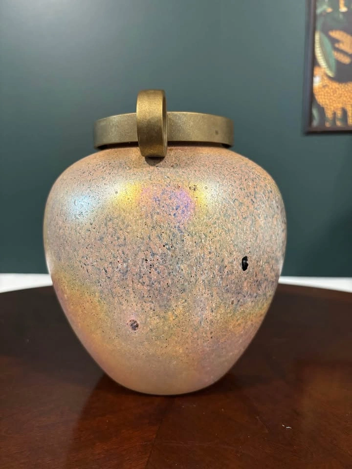 Pink Iridescent Glass Vase - photo 2