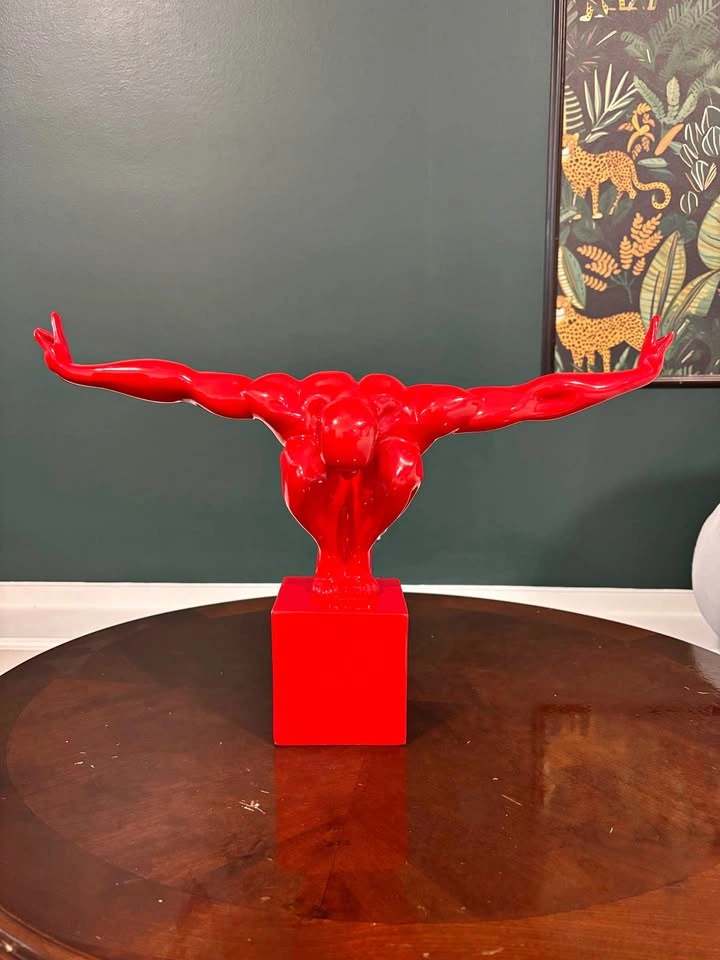 Red modern art figure sculpture