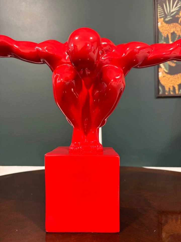 Red modern art figure sculpture - photo 2