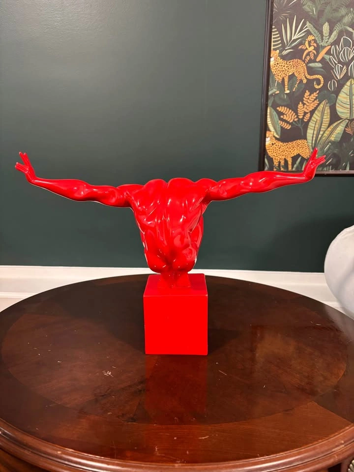 Red modern art figure sculpture - photo 3