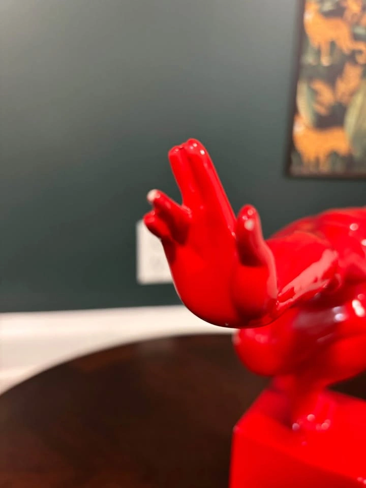 Red modern art figure sculpture - photo 5