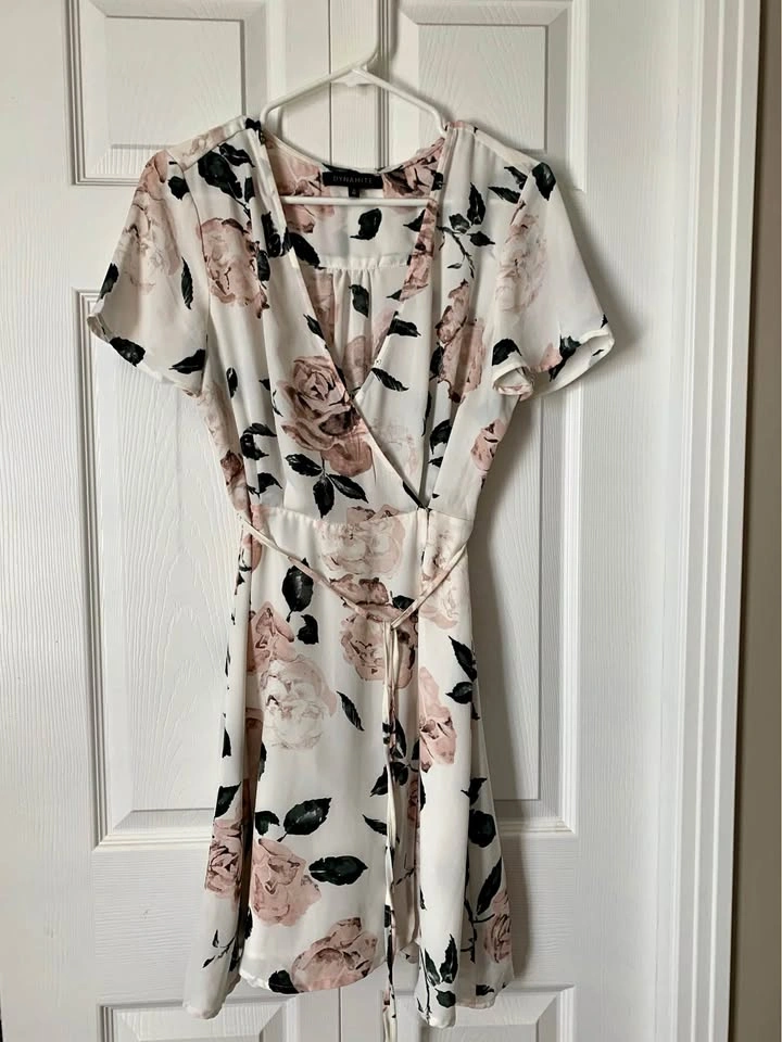 White flowy floral dress