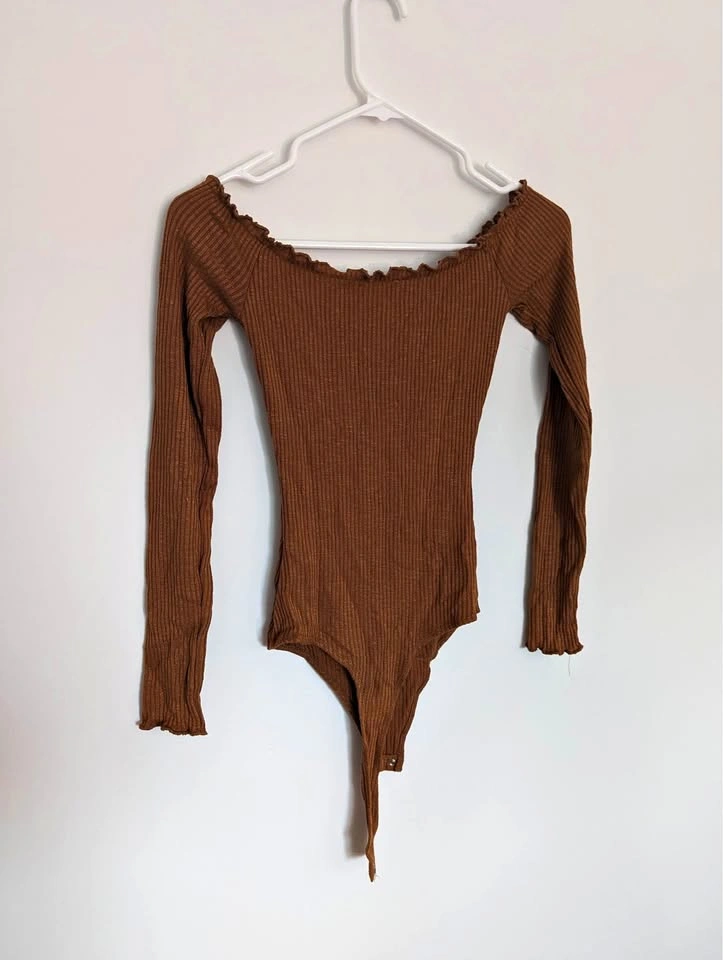 Over the shoulder long sleeve bodysuit