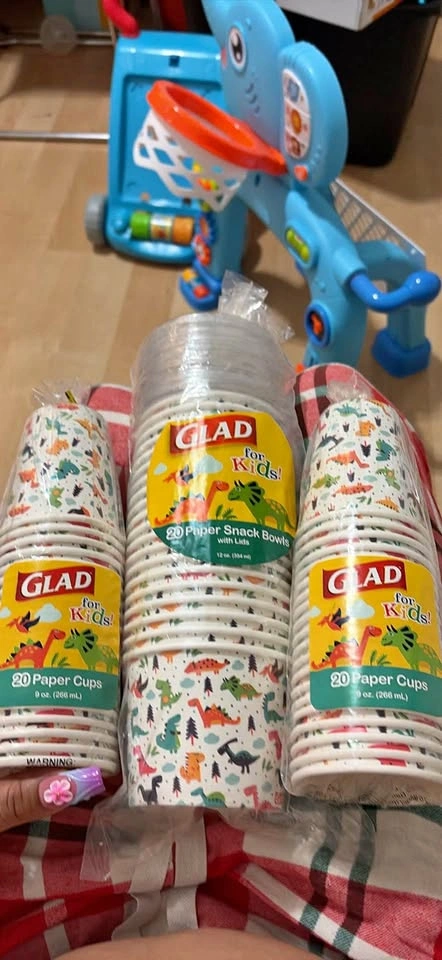 Glad Dinosaur Cups & Snack Bowl