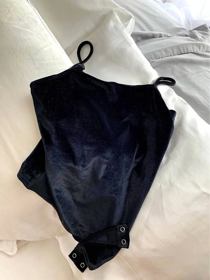 Velvet black bodysuit