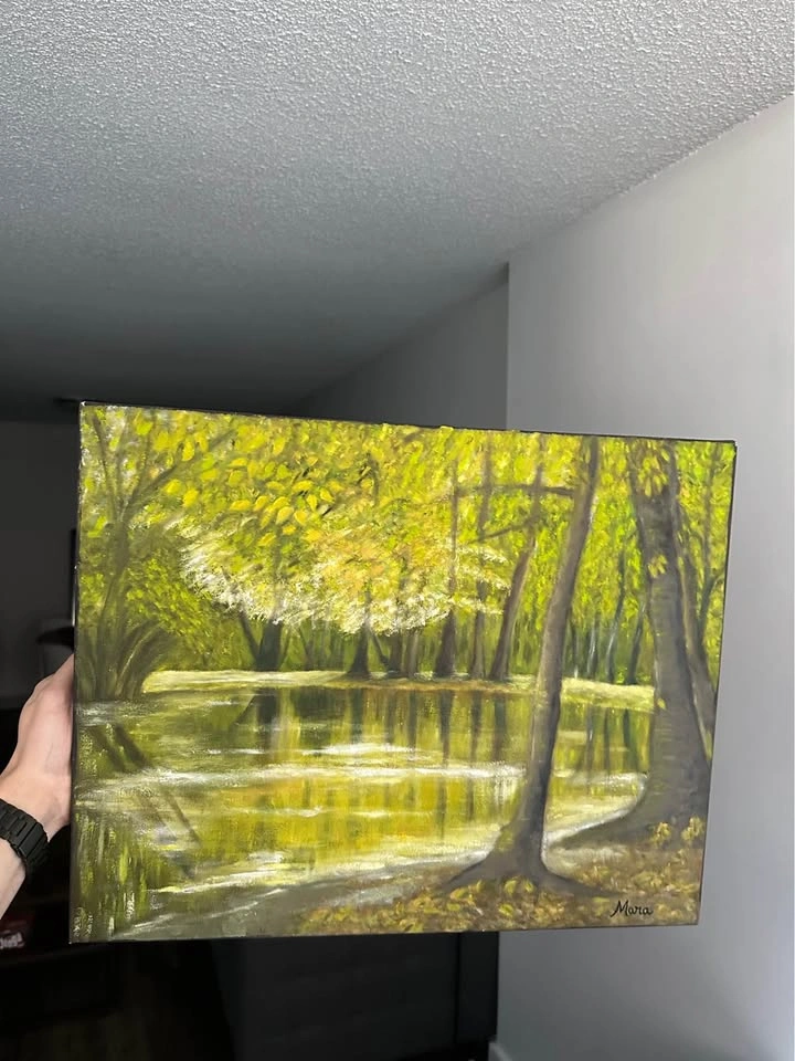 Original Oil Painting: "Serenidade Esmeralda" by Mara (50x40cm) - photo 3