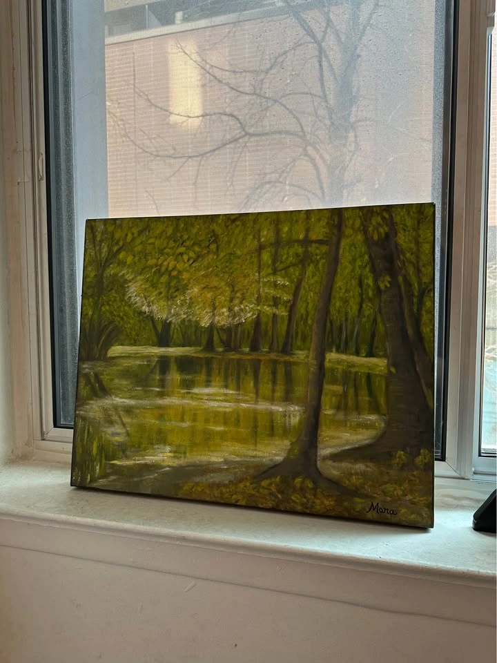 Original Oil Painting: "Serenidade Esmeralda" by Mara (50x40cm) - photo 4