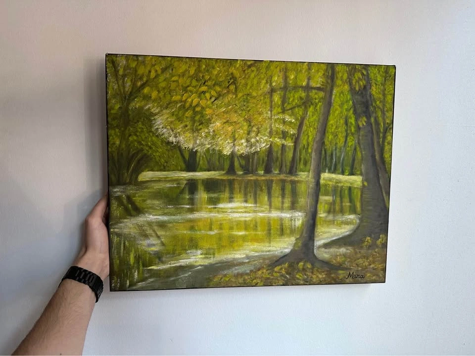 Original Oil Painting: "Serenidade Esmeralda" by Mara (50x40cm) - photo 5