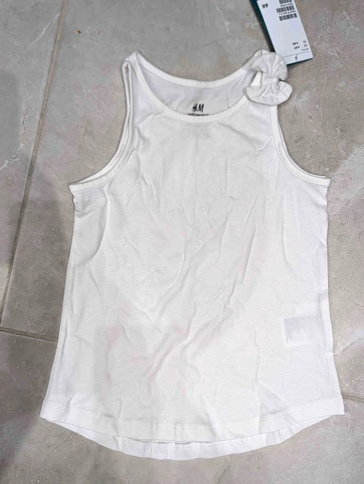NWT H&M White Sleeveless Top • Organic Cotton • Size 4–6Y