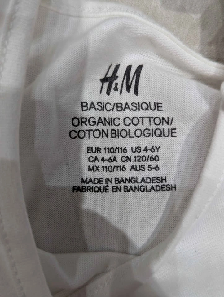 NWT H&M White Sleeveless Top • Organic Cotton • Size 4–6Y - photo 2