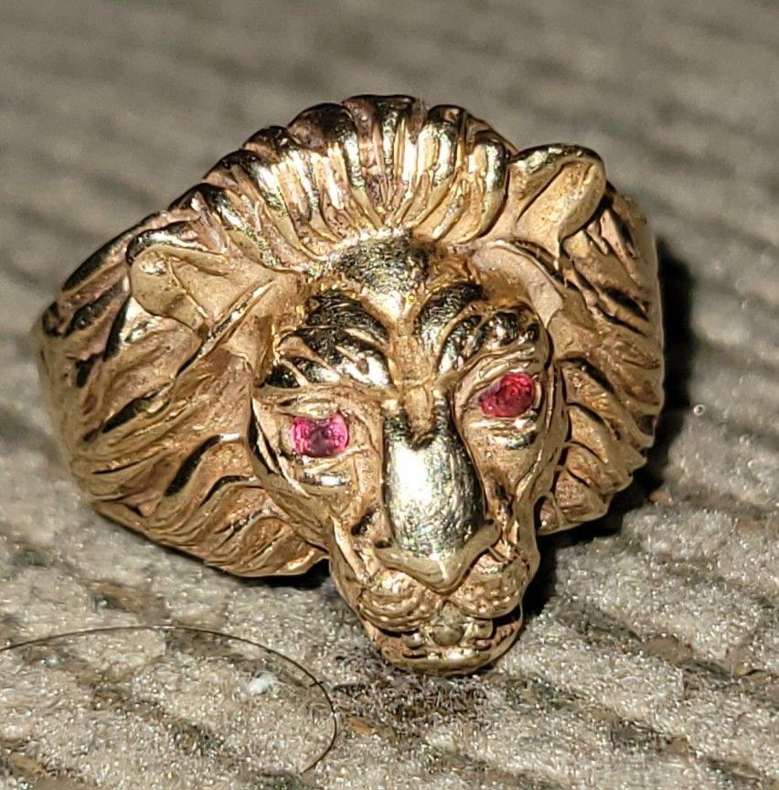 Lion Head With Two Ruby And One Diamond - photo 5