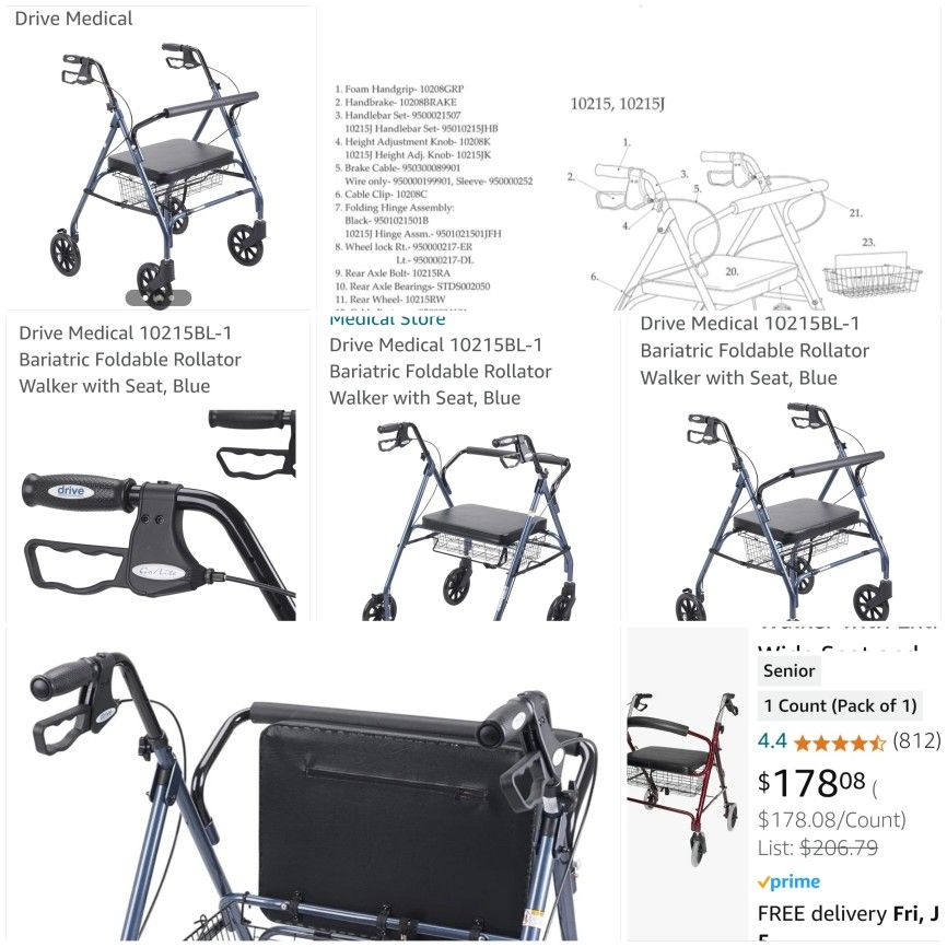 Extra Wide Seat Rollator By Drive