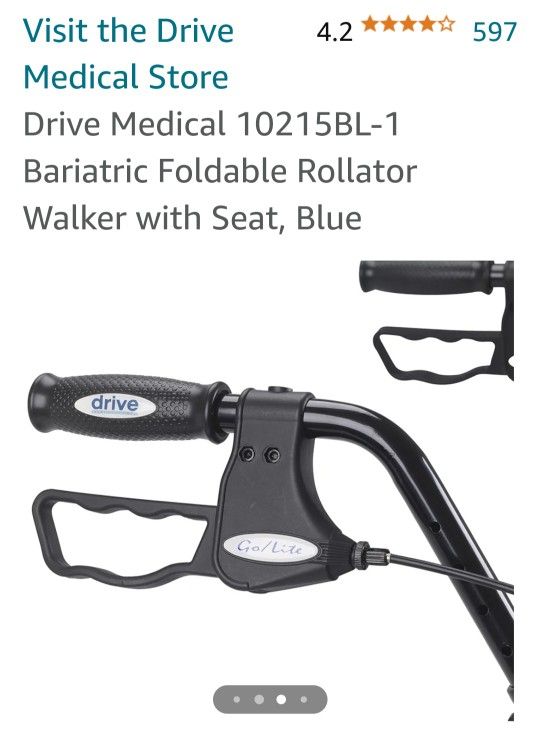 Extra Wide Seat Rollator By Drive - photo 4