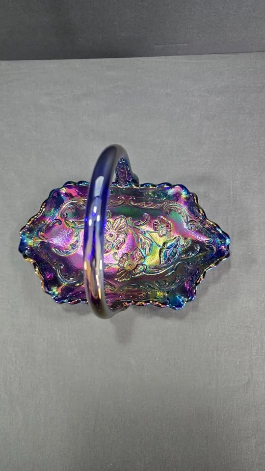 Amethyst Carnival Glass Basket by Fenton - photo 5