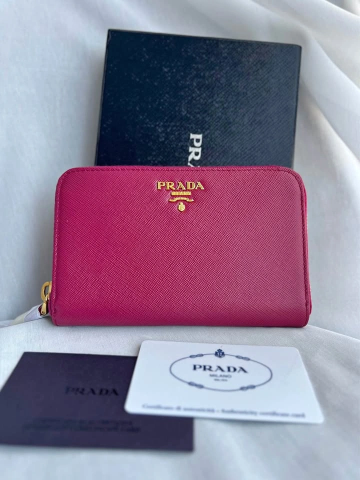 Brand New Prada Saffiano Zip-Around Wallet