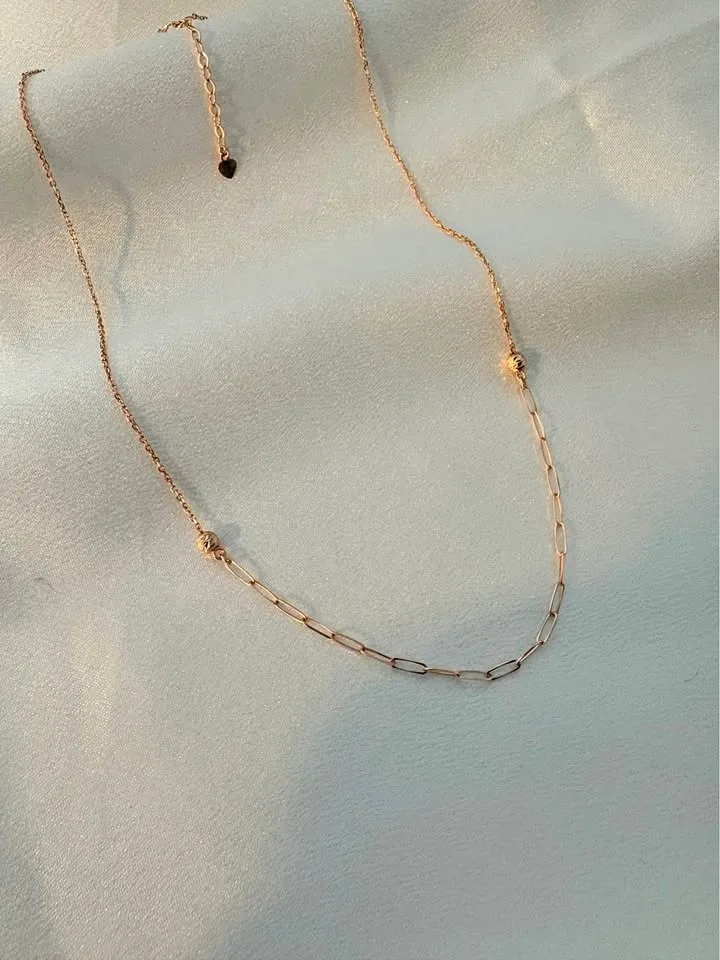 18K Rose Gold Necklace for ladies 16 inches thumbnail