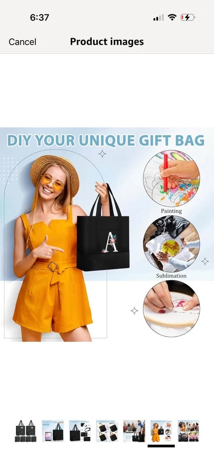6pc Canvas Tote Bags (Sublimation Friendly) - photo 5