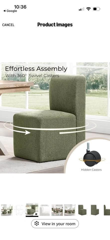 4 Brand New Upholstered Armless Rolling Chairs - photo 4