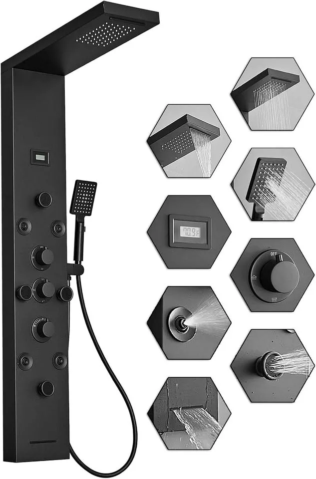 Brand New Black Rainfall Shower Panel For Sale thumbnail