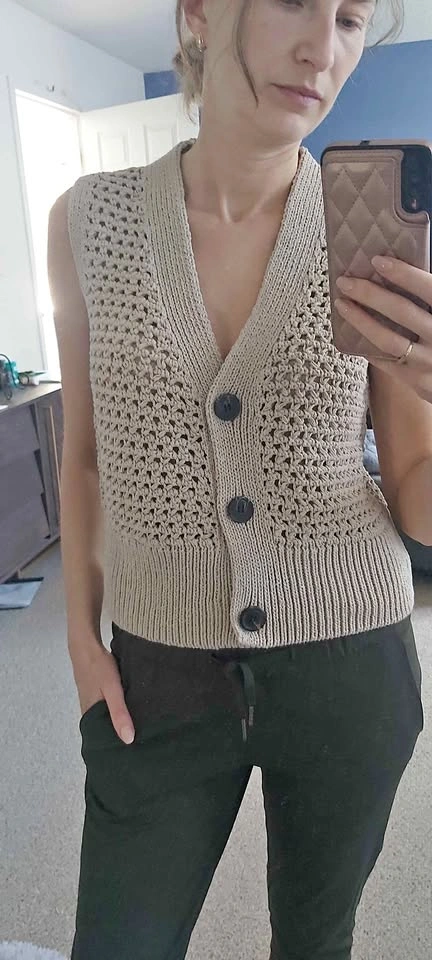 NEW ZARA crochet cotton VEST size S