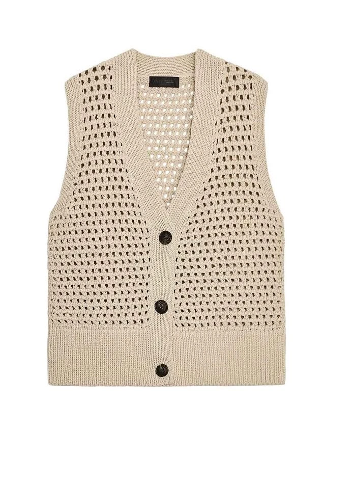 NEW ZARA crochet cotton VEST size S - photo 3