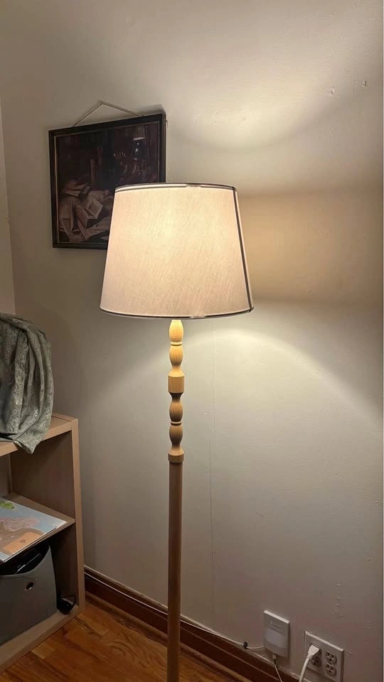 Wooden floor lamp