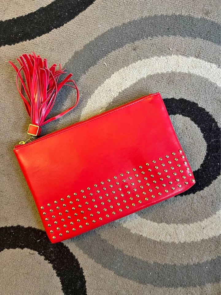 Red clutch bag