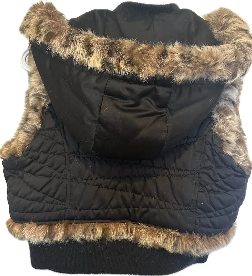 Guess Hooded Puffer Vest in Black - photo 2