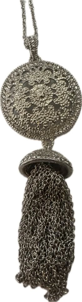 Silver-tone Lucky Brand Medallion Tassel Necklace - photo 5