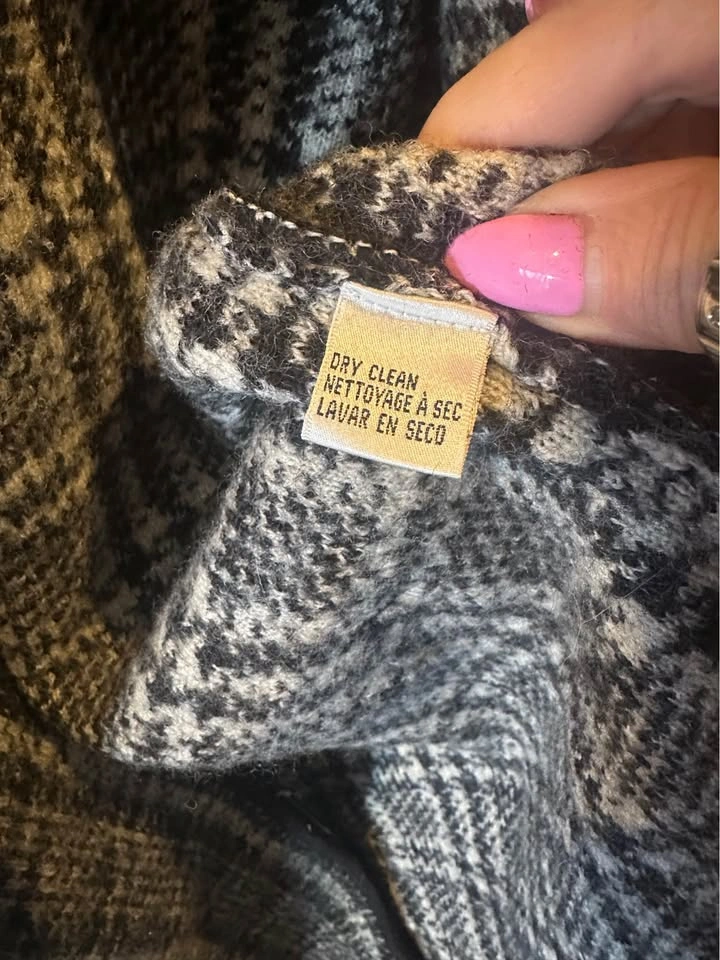 Vintage Rena Rowan Wool Sweater Coat XL Plaid - photo 5