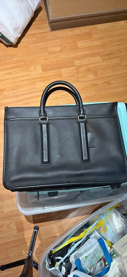 Coach Black Leather Briefcase Messenger Bag