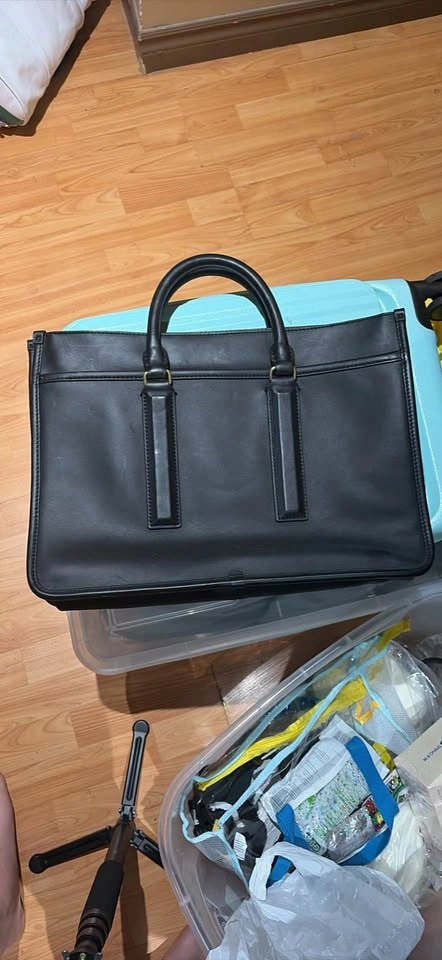 Coach Black Leather Briefcase Messenger Bag - photo 2