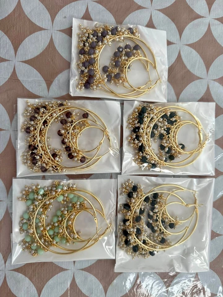 Cute beaded hoop earrings
