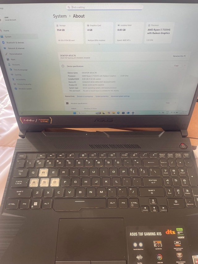 ASUS TUF Gaming A15 Laptop Ryzen 5 RTX 2050 1TB SSD - photo 4