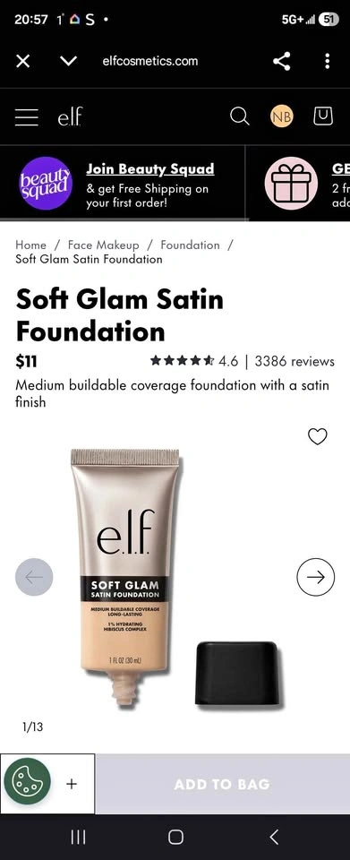 Elf Soft Glam Foundation