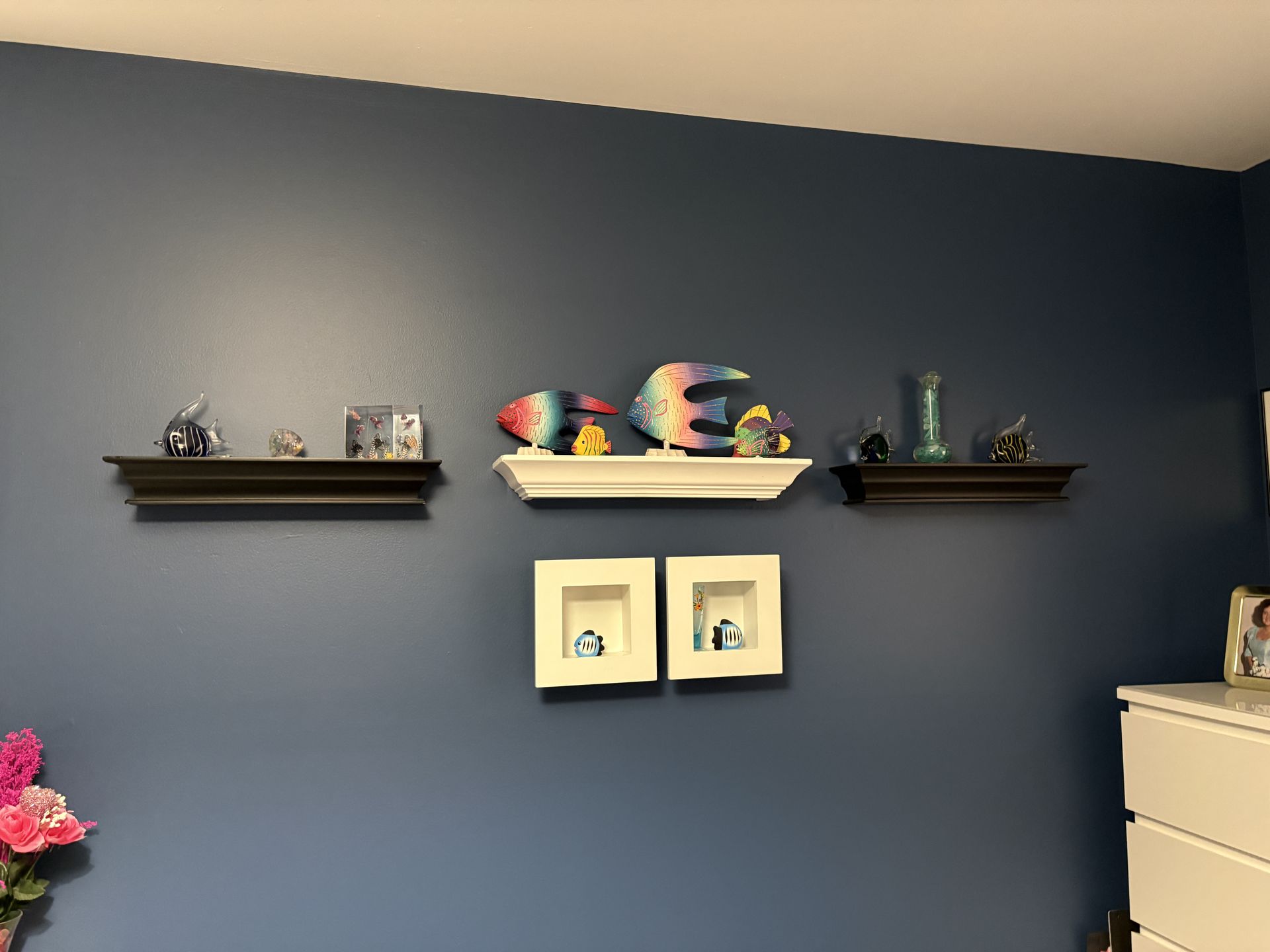 Coastal Fish Wall Decor + 5 Shelves | Beach or Lake House