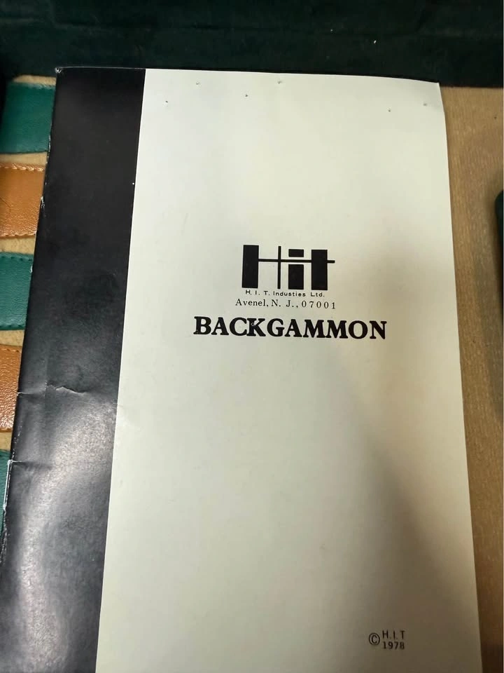 Vintage HIT Industries Backgammon Travel Set Green Velvet Case - photo 3