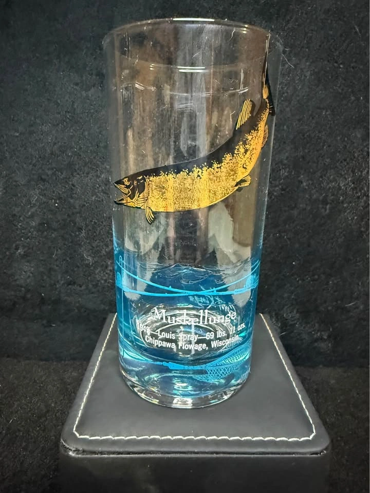 Vintage 1950s Sport Kings Fish World Records Glasses Set - photo 3