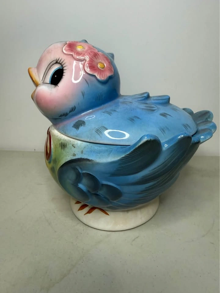 Vtg Lefton/Norcross Bluebird Japan Cookie Jar & Salt/Pepper Set - photo 2